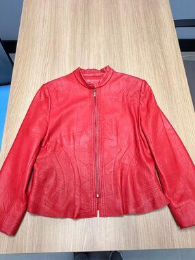 Anne Klein Red Leather Jacket